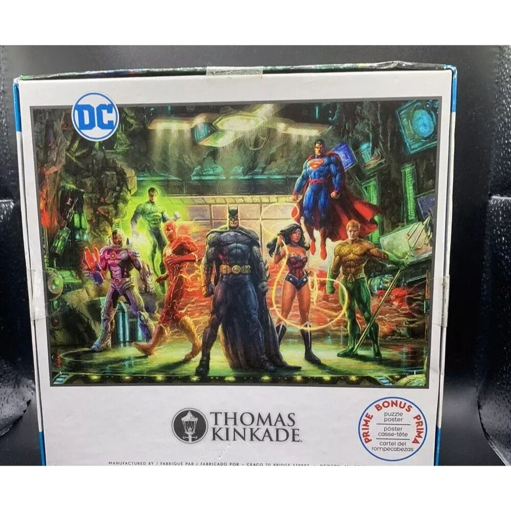 Thomas Kinkade 1000 Piece Puzzle DC Comics The Justice League New Bonus Poster